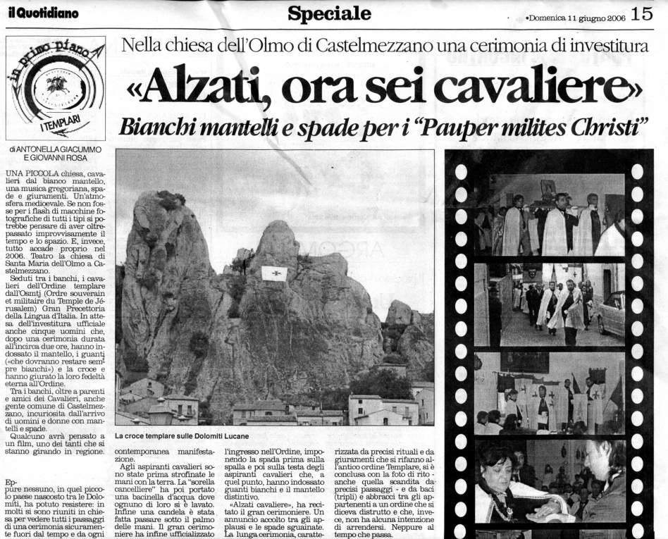 Capitolo Aperto e Cerimonia di Investitura a Castelmezzano (Potenza) - Giugno 2006